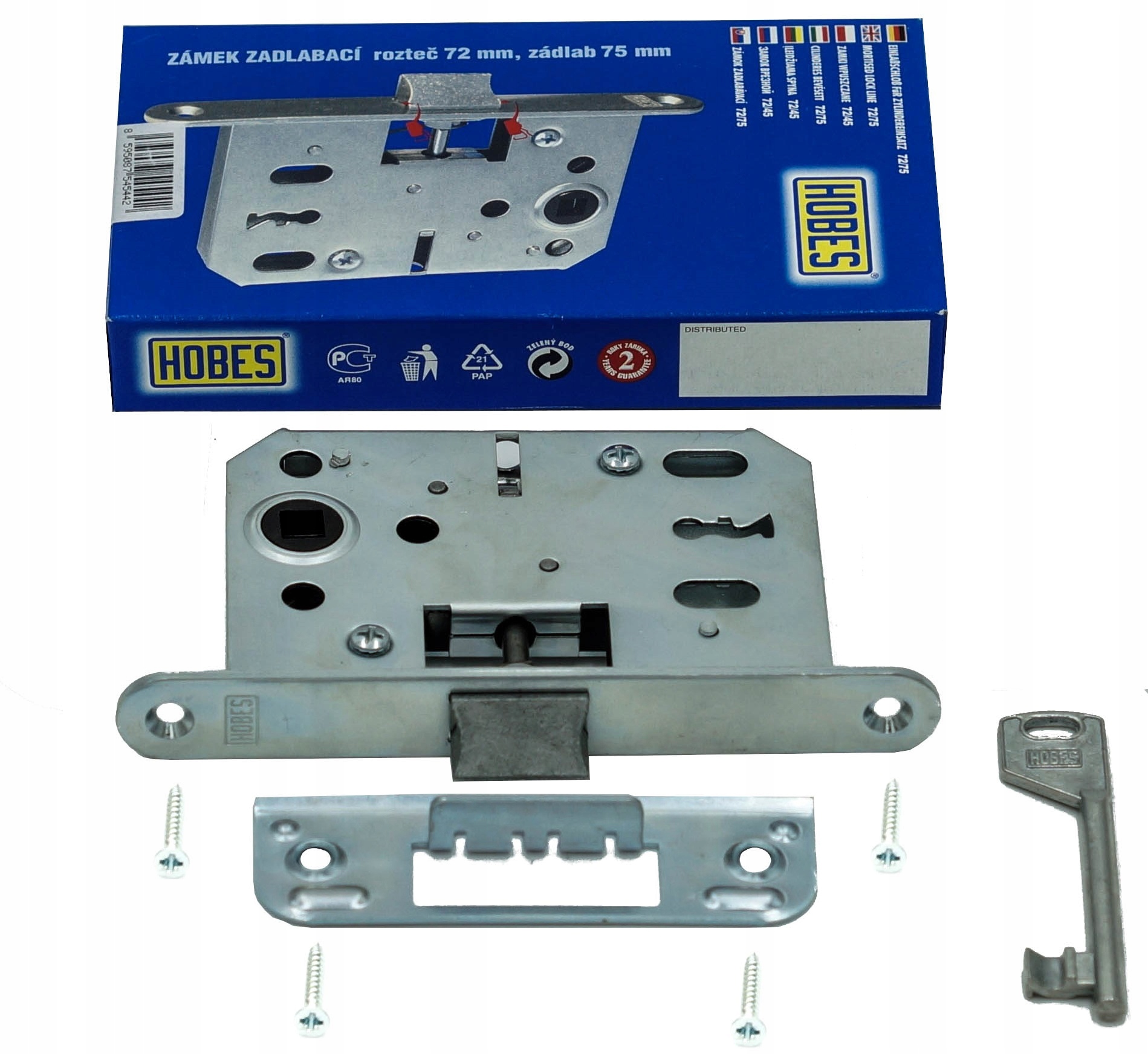 

Zamek Wpuszczany Do Drzwi Hobes 72/45 Klucz K051