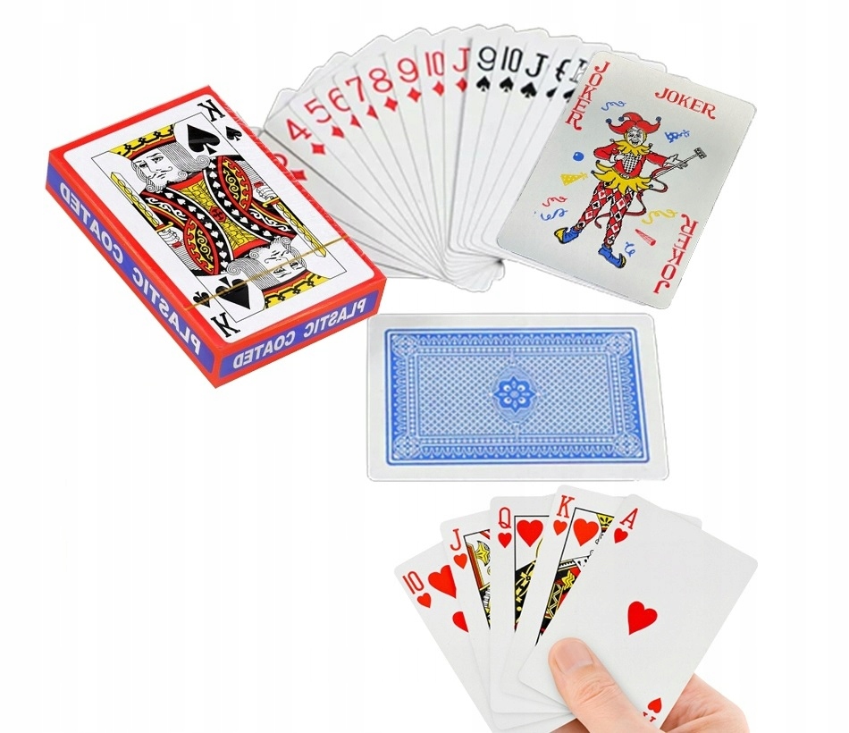 KARTY TALIE DO GRY ZESTAW KART POKER POWLEKANE Typ Podstawa