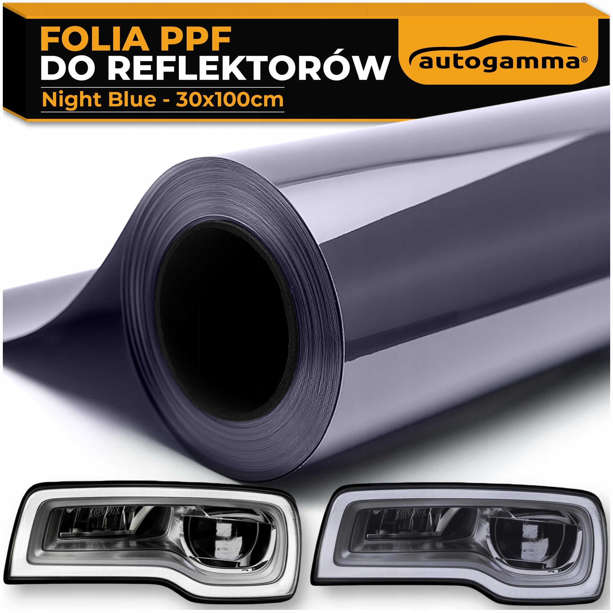 Folia do przyciemniania lamp Night Blue Przyciemniająca 50% Ppf 30x100cm