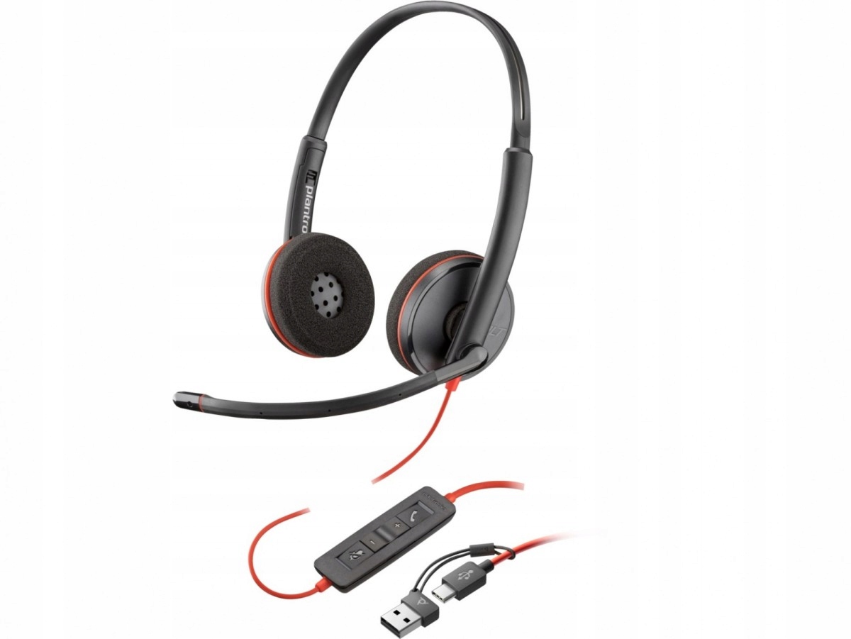 Poly Sluchátka Blackwire 3220 Stereo Usb-c Headset Usb-c/a Adaptér 8X228A