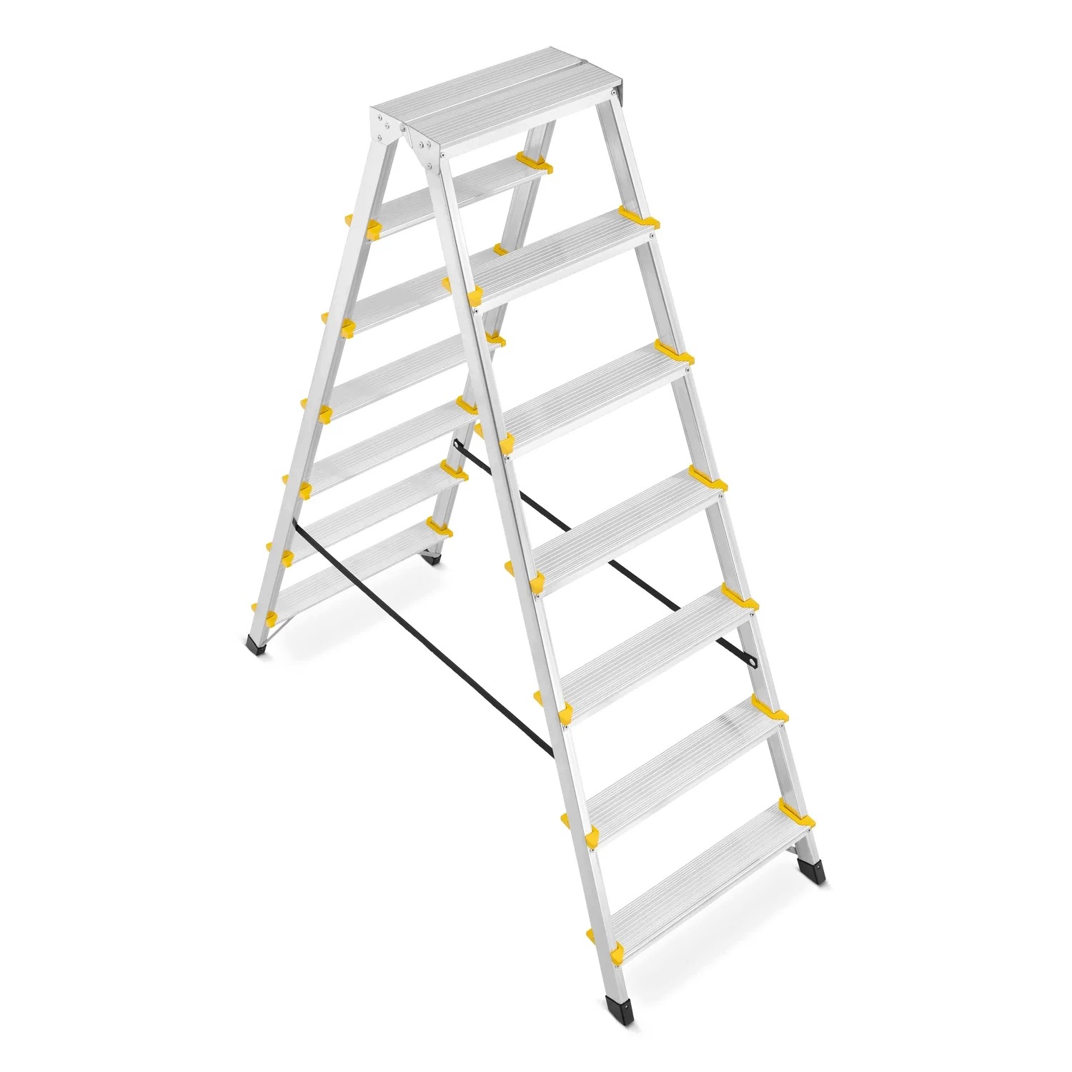 Drabina aluminiowa domowa dwustronna składana HIGHER 2x7 stopni taboret podnóżek schodek — 19
