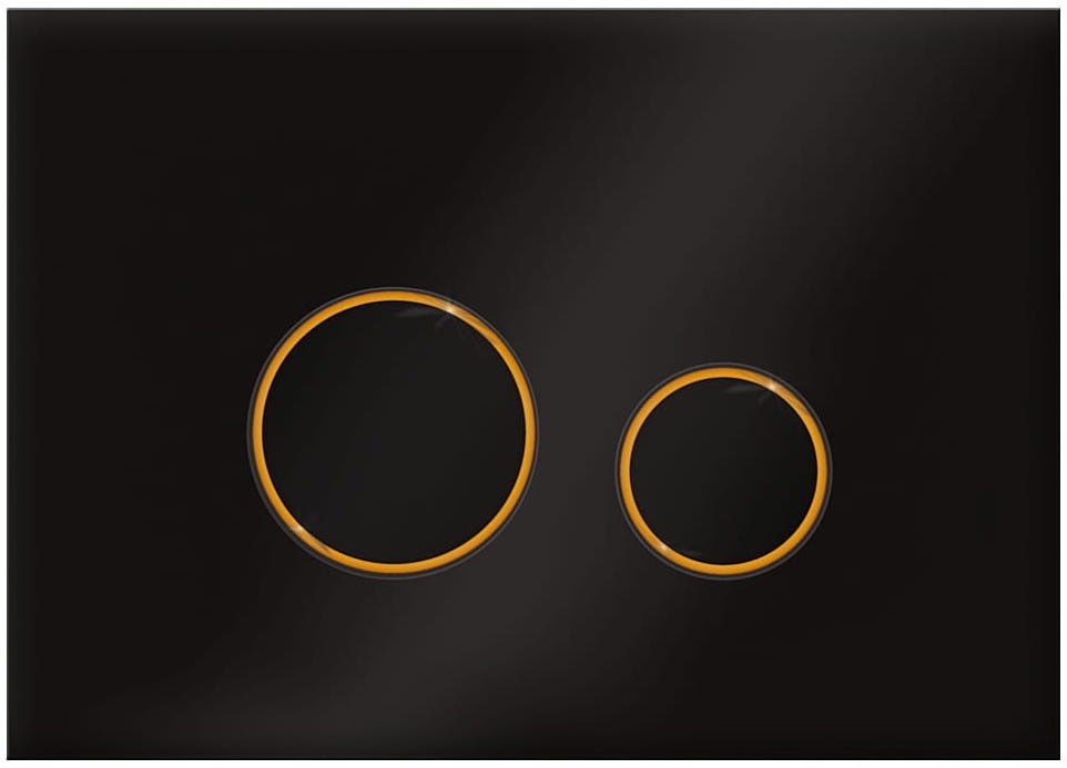 Kk-pol Splachovacie Tlačidlo Vitrum Grande V3 Orbis, Čierny Lesk/zlatý