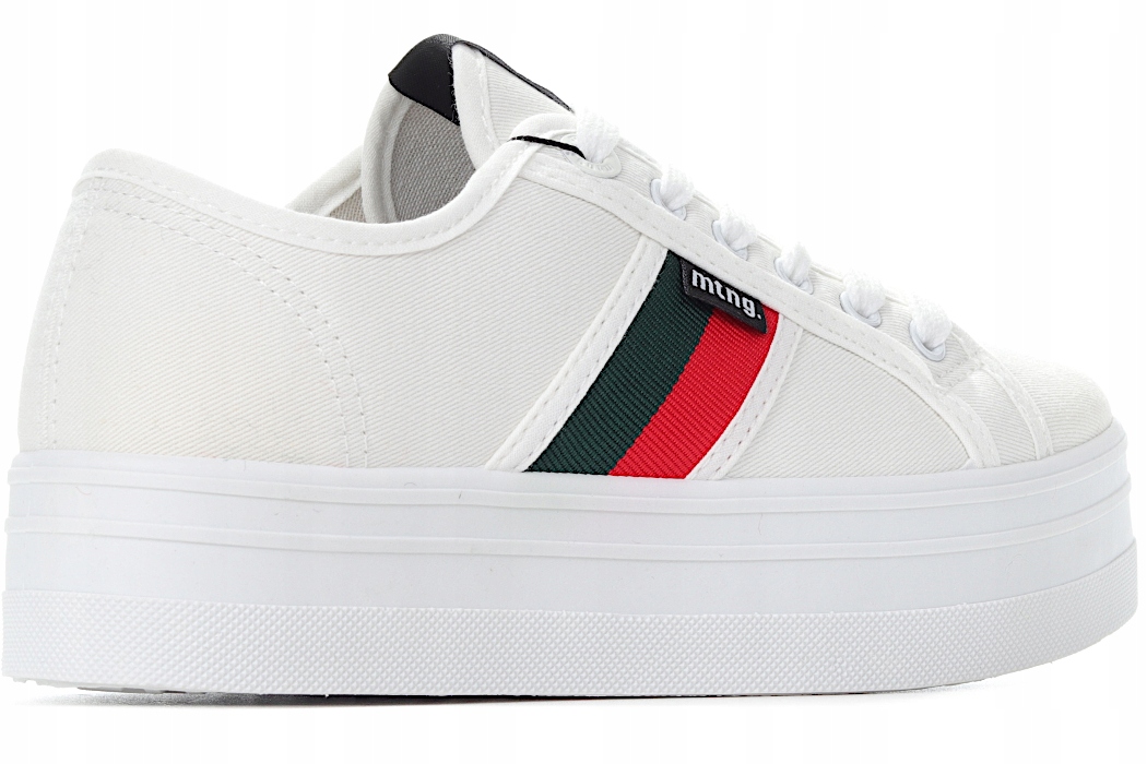 Buty trampki damskie Mustang białe platformy Kolekcja Białe trampki na platformie