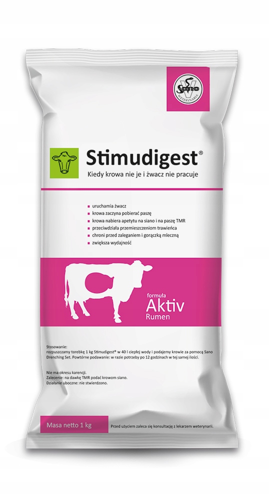Stimudigest preparat aktywujący żwacz dla bydła Sano brak apetyt 1KG