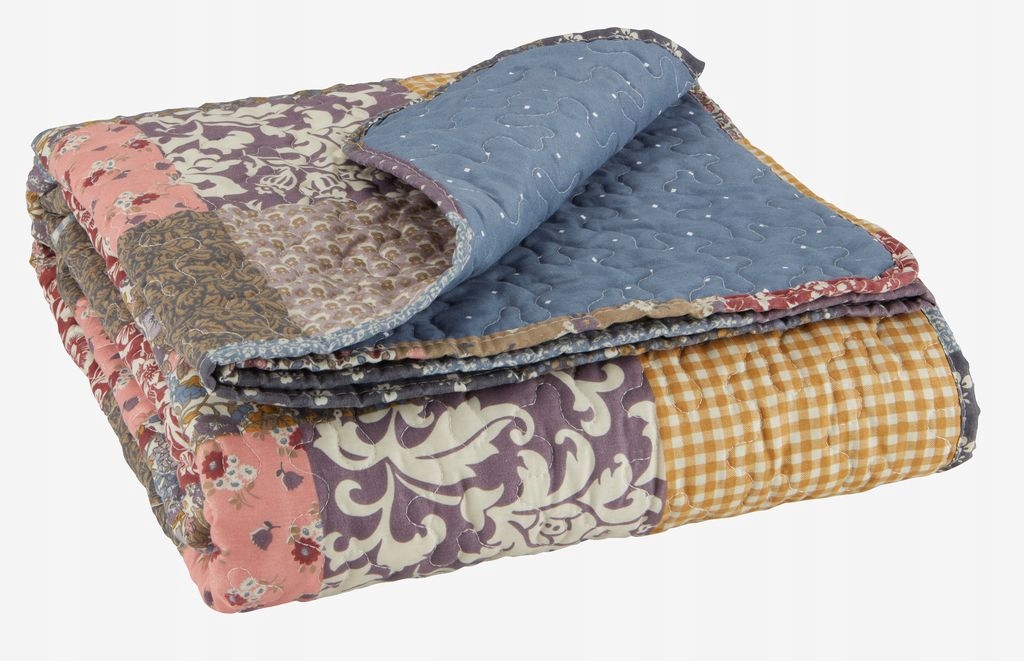 Narzuta pikowana 140 cm x 200 cm wielokolorowy na kanapę kapa kołdra letnia