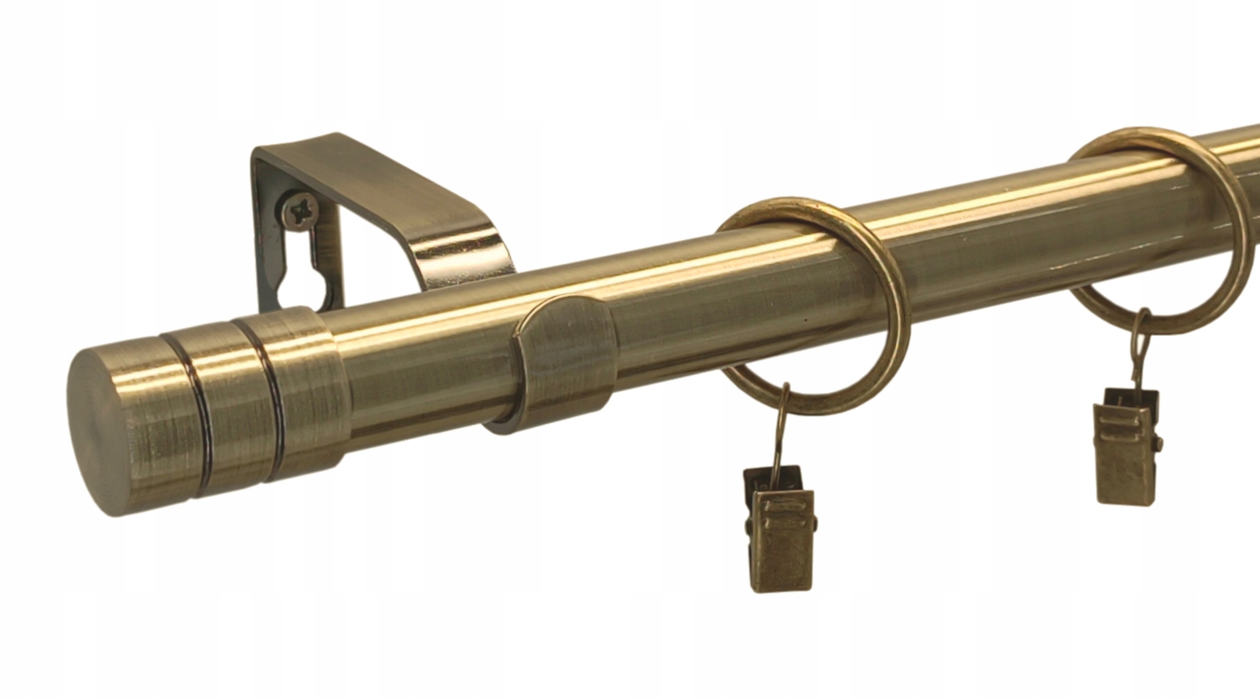 jednoduchá garnýž 19 mm Kovový Loft Mix zlatý Zlato Antik 340 cm