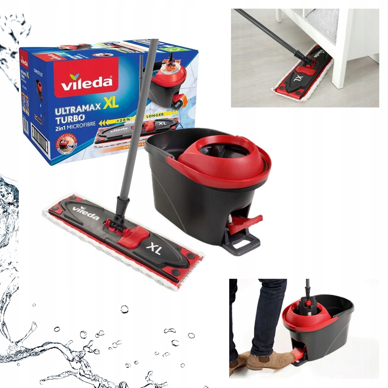 Mop Vileda Ultramax Turbo XL Sada 42 CM Mikrovlákno 2V1