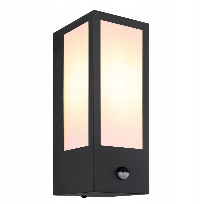 Nástenná fasádna lampa s pohybovým senzorom Gundula, čierna matná