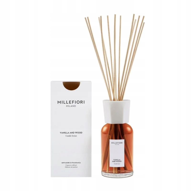 Vanilka & Dřevo Millefiori Vonné tyčinky 500 ml Natural