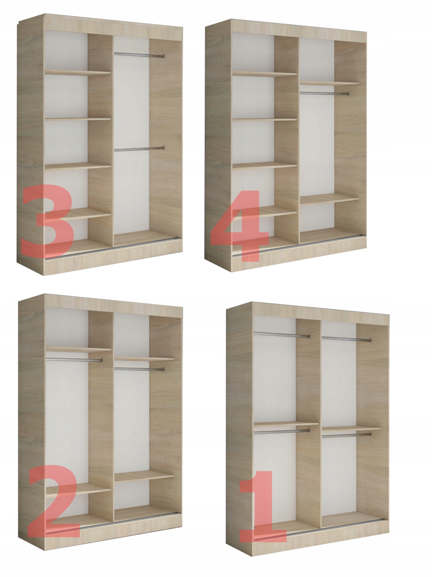 Korpus Szafy 180cm - 5 wnętrz do wyboru