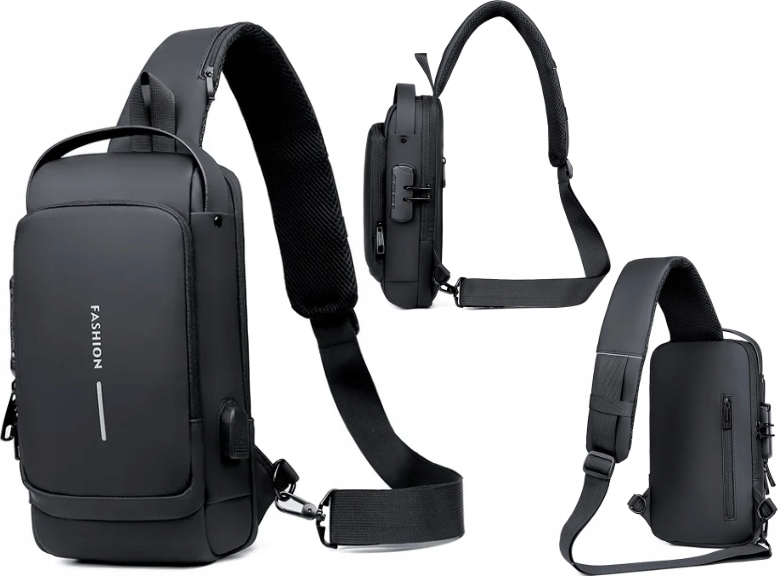 TORBA MĘSKA PLECAK SPORTOWY MIEJSKI WODOODPORNY USB SZYFR NA LAPTOPA RAMIĘ