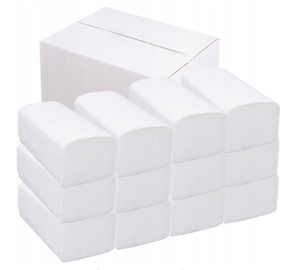 Ręczniki Składane Zz Białe 25X23CM Karton 20 sztuk Celuloza