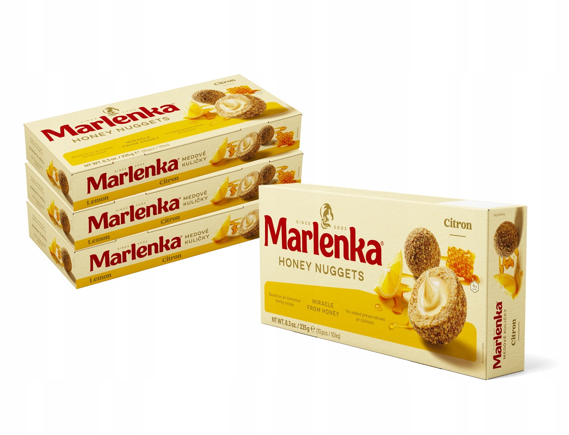 Levně Marlenka Akce 3+1 Citrónové Medové kuličky 4 x 235 g