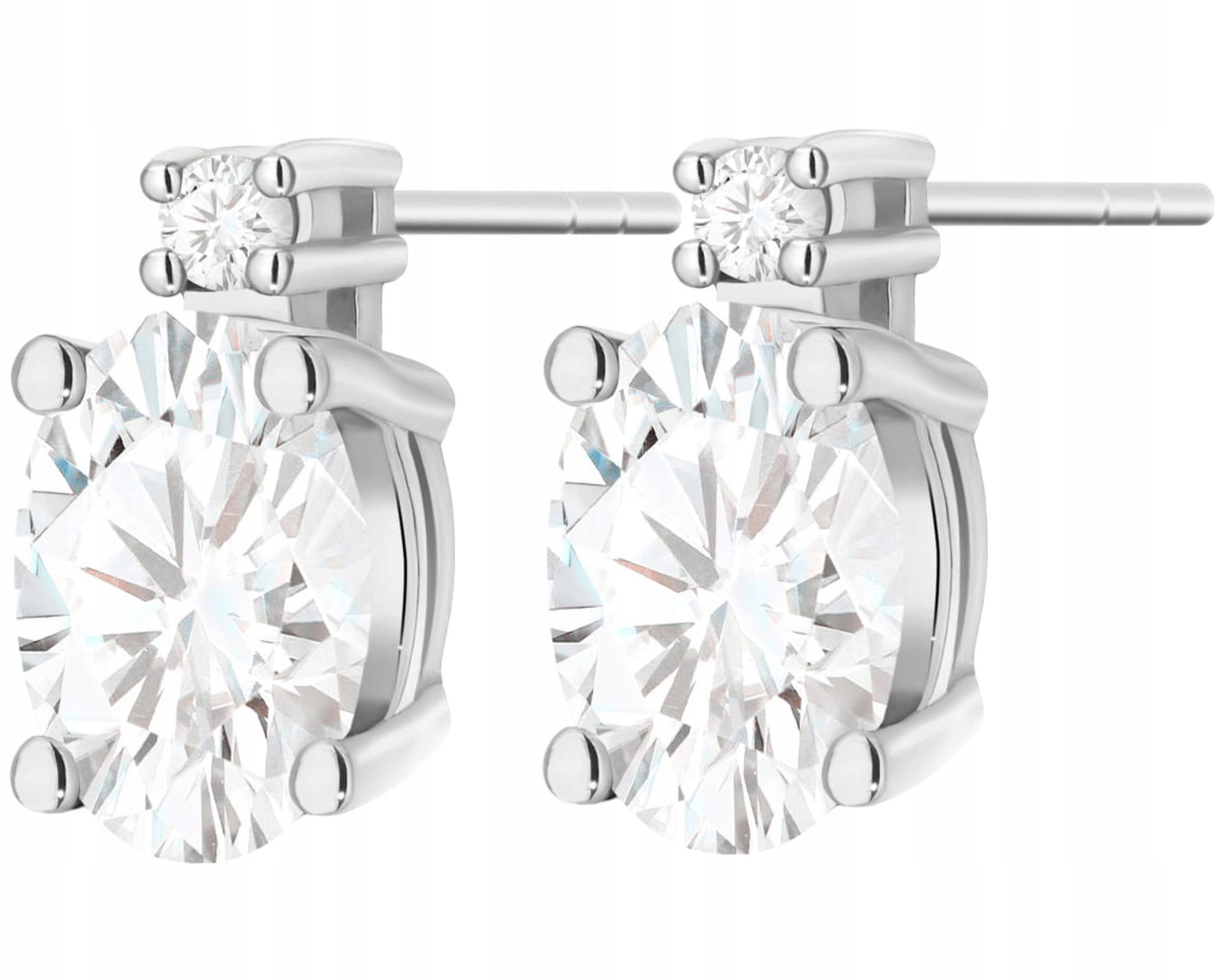 Bílé Zlato Náušnice S Laboratorními Diamanty Na Tyči Ryzosti 585