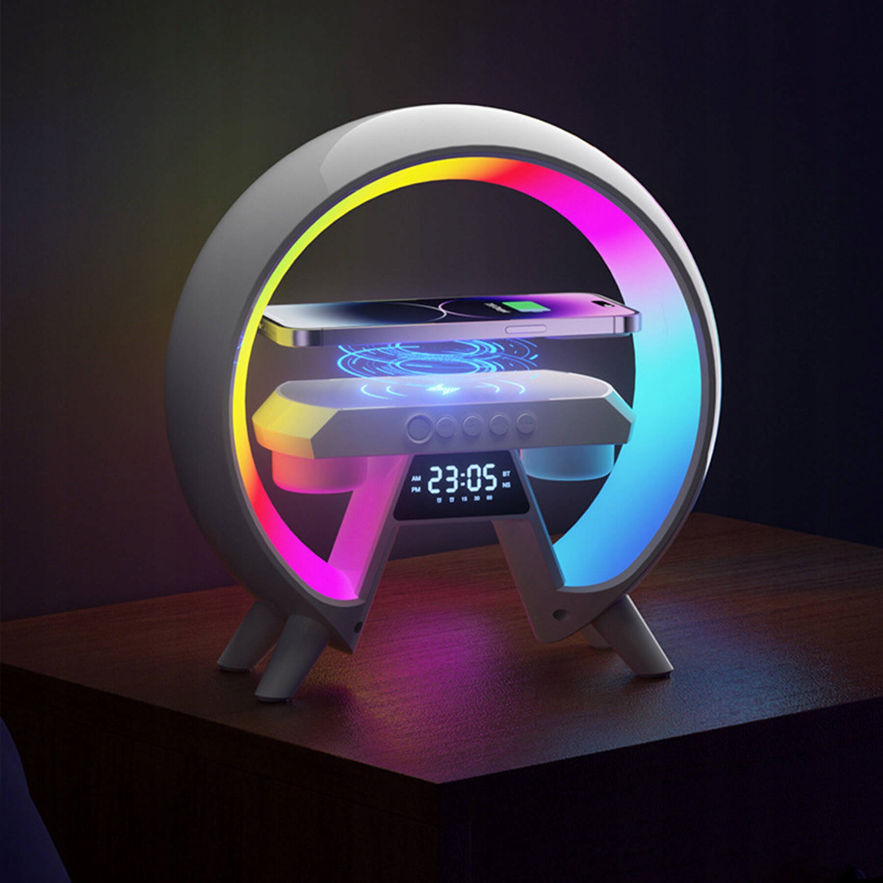 4W1 LAMPKA LED ŁADOWARKA BEZPRZEWODOWA IQ GŁOŚNIK BLUETOOTH BUDZIK RADIO FM Marka inna