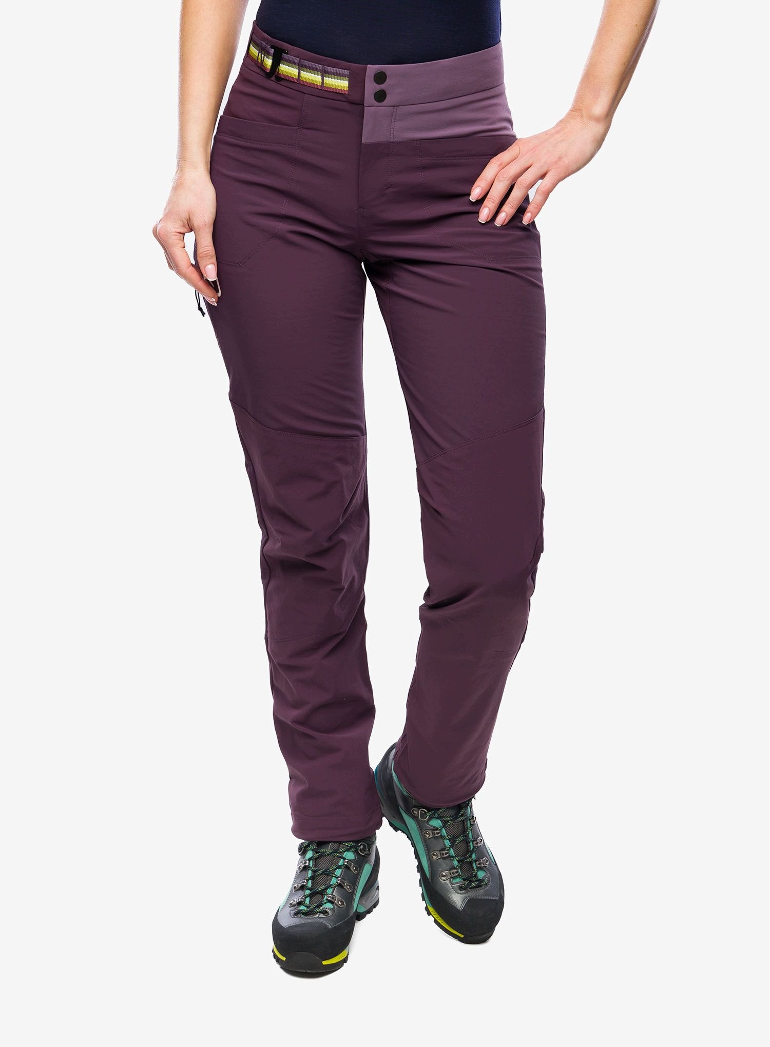 Dámské softshellové kalhoty Ortovox Pala Pants tmavě fialové, velikost Xs