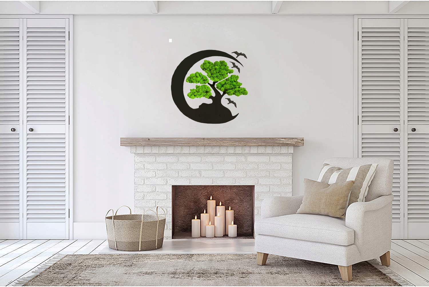 Drzewko NA PREZENT mech chrobotek OBRAZ na ściane drzewko BONSAI piękny Kolor ramy czerń