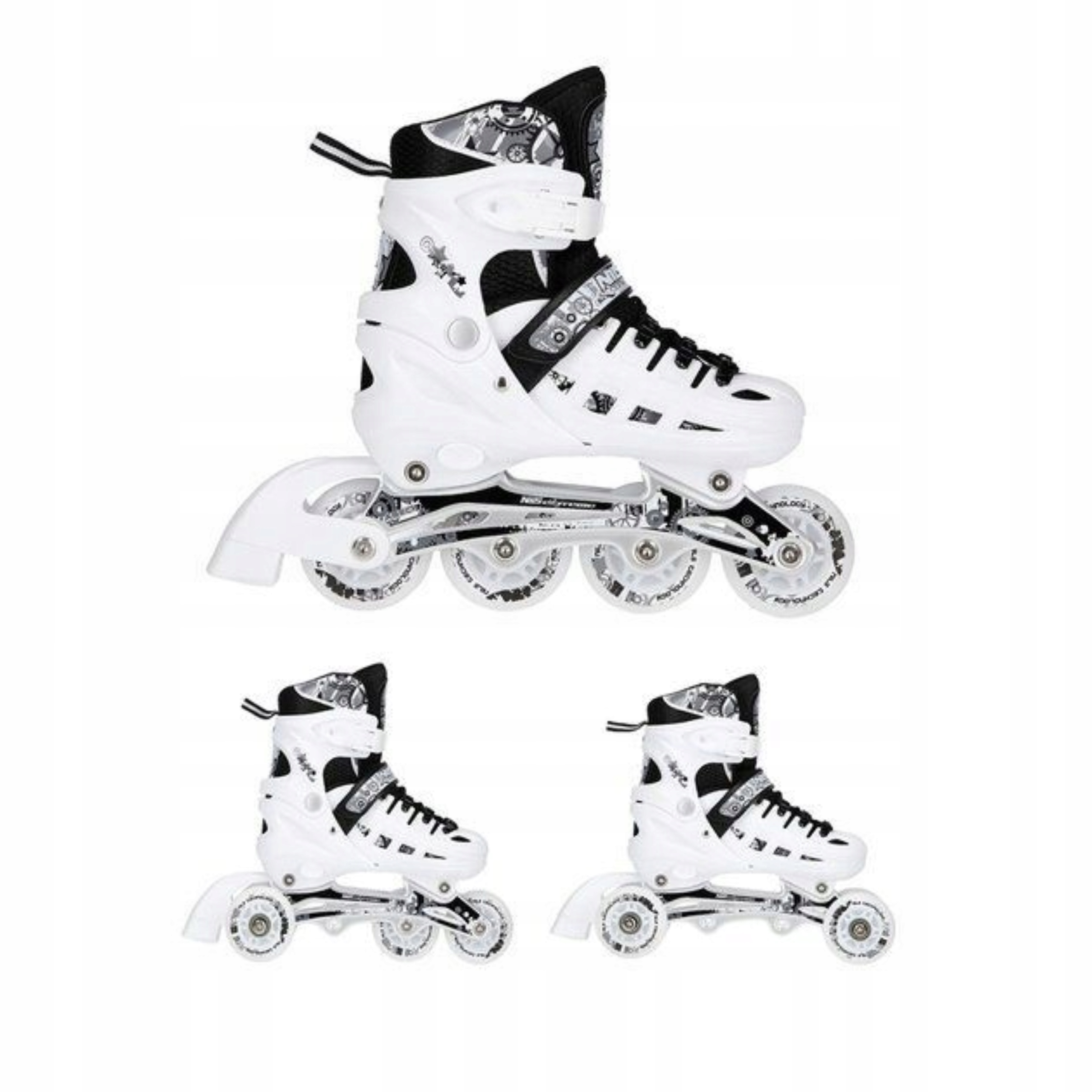 Pohodlné brusle 2v1 brusle na led kolečkové brusle s regulací vel. 31-34 Led