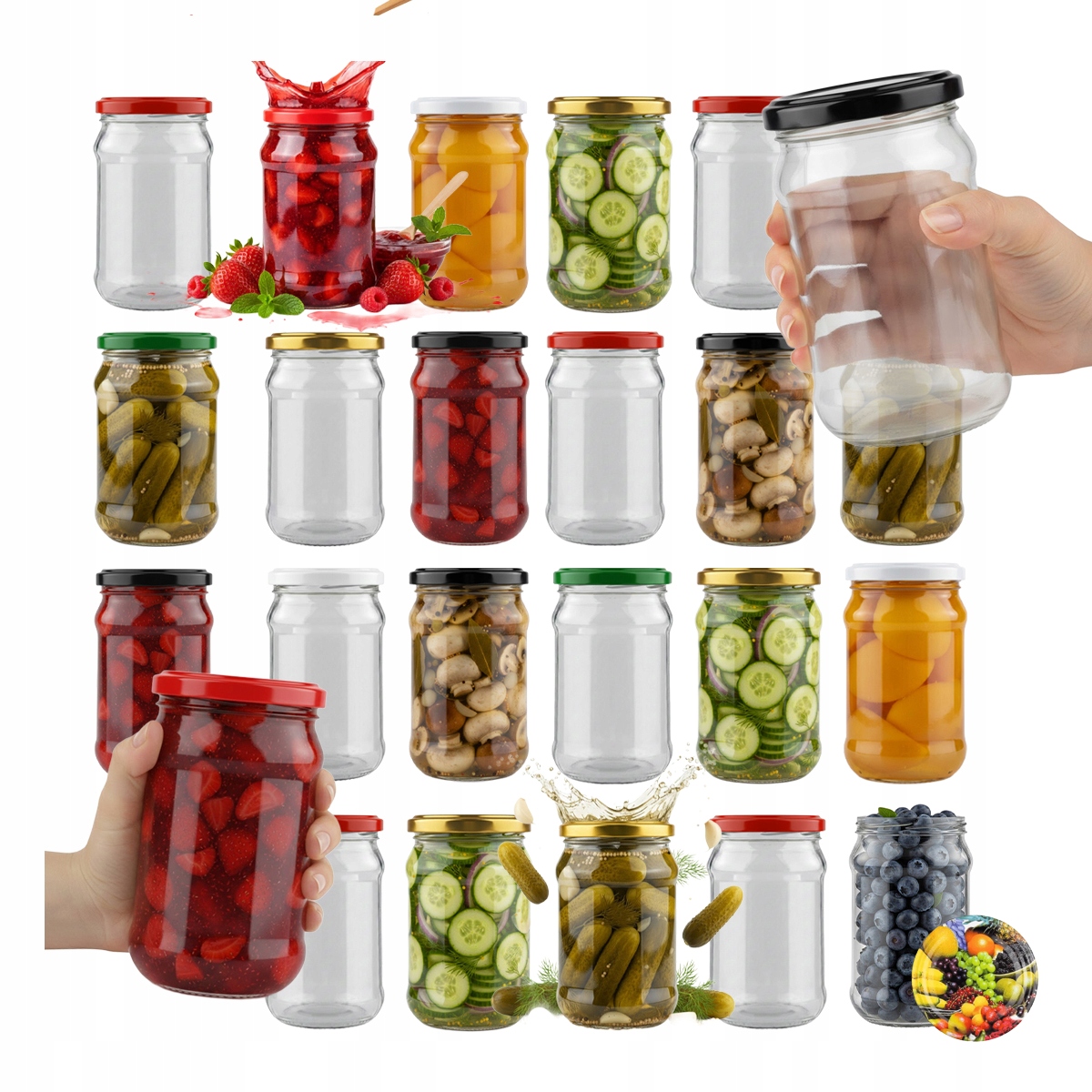 105x Sklenice Skleněná Zavařovací Sklenice Na Zavařeniny Džemu, Džemy Džemu Se Šroubovacím Uzávěrem