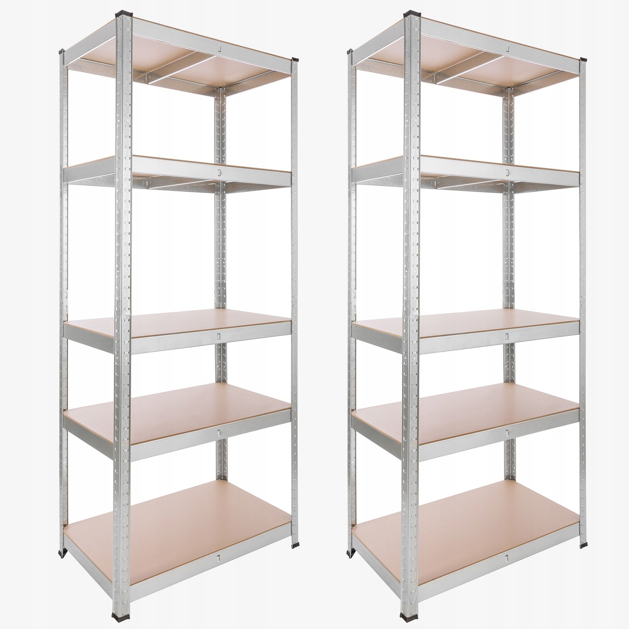 2 X REGAŁ MAGAZYNOWY 180x75x45 cm 875 kg SRERBNE