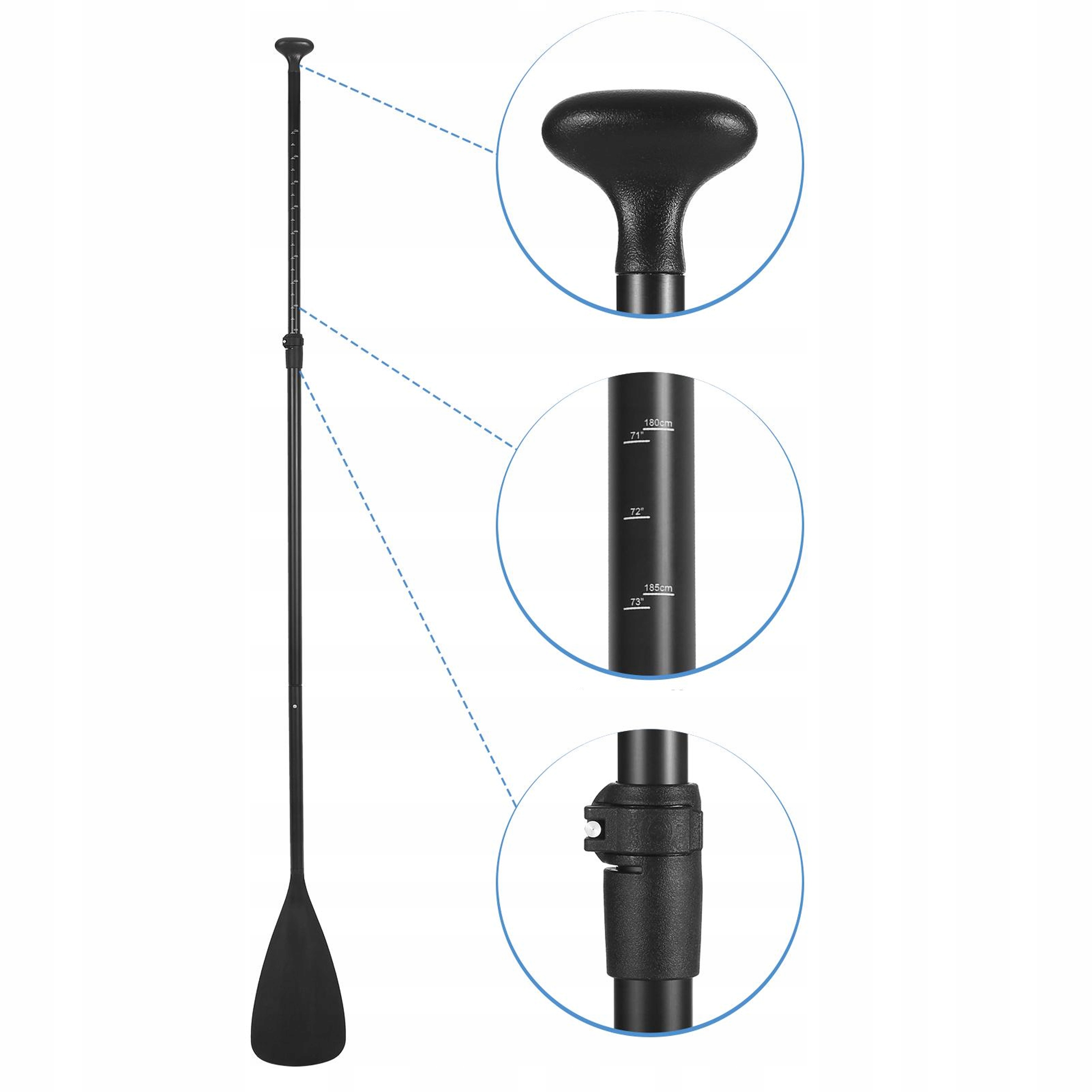 WIOSŁO KAJAKOWE DO DESKI SUP 2w1 SKŁADANE REGULOWANE 3-CZĘŚCIOWE 210CM PRO Rodzaj wiosła