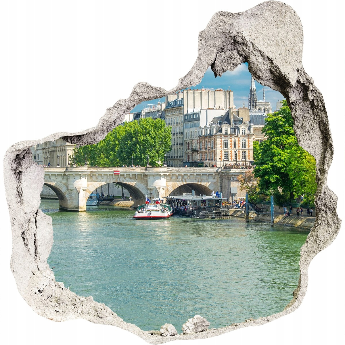 

Fototapeta dziura ścienna 3d Sekwana Paryż 125x125