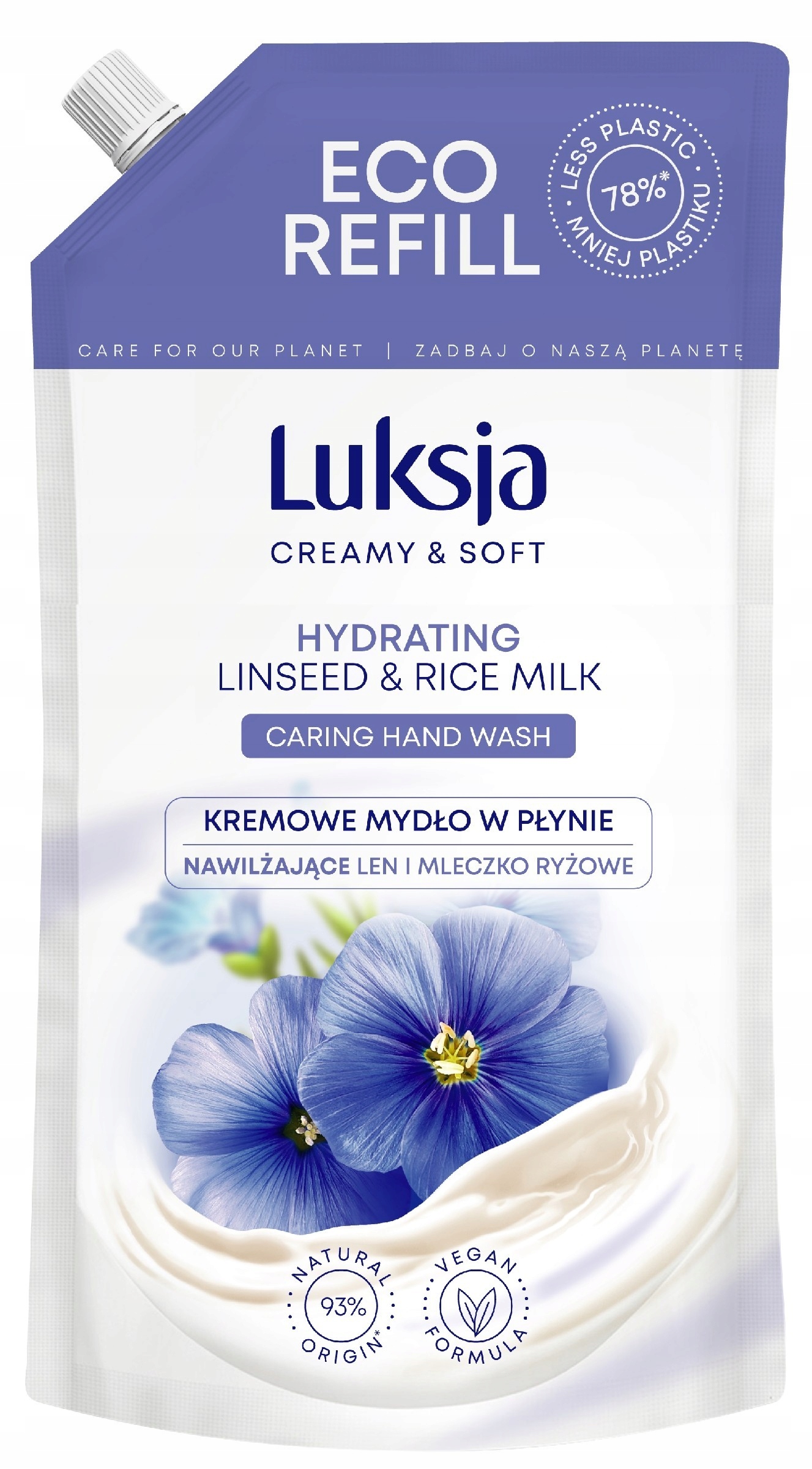 LUKSJA MYDŁO W PŁYNIE ZAPAS 900ML LINSEED RICE MIL
