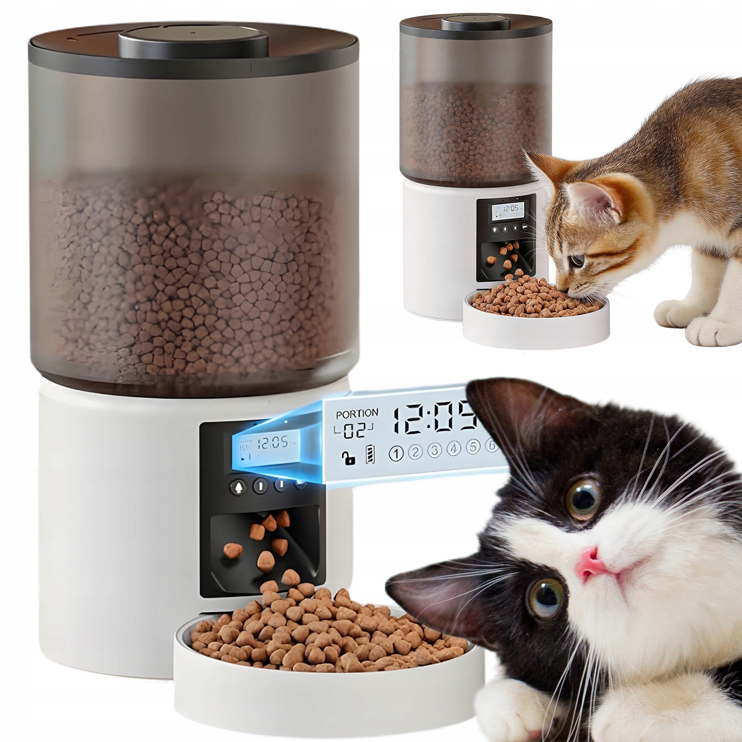 Levně Podavač Miska 4000ML Automatický Dávkovač Suchého Krmiva Pro Psa A Kočku