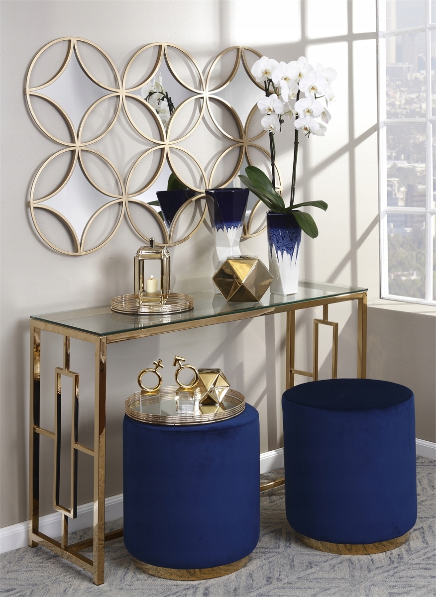 KONSOLA ZŁOTA STYL NOWOJORSKI GLAMOUR 120x40 CM Kolekcja Z13