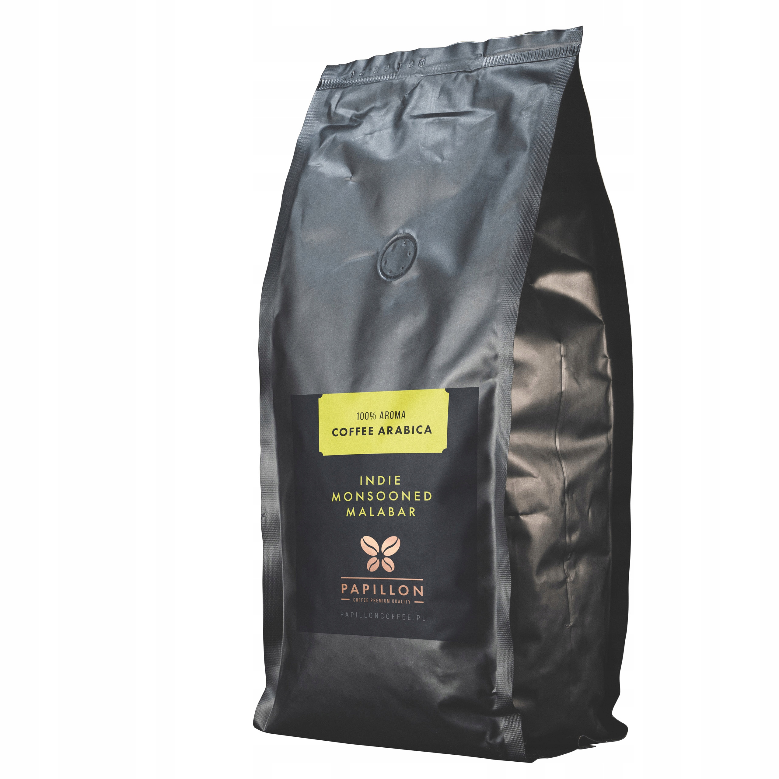 Levně Káva zrnková Arabica Papillon Coffee Indie Monsooned Malabar zrnková 1 kg