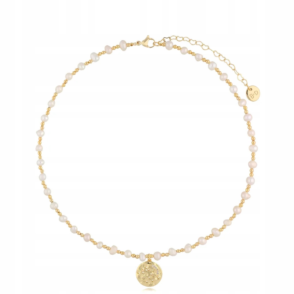 Dámský bílý náhrdelník s perličkami By Dziubeka 44 cm