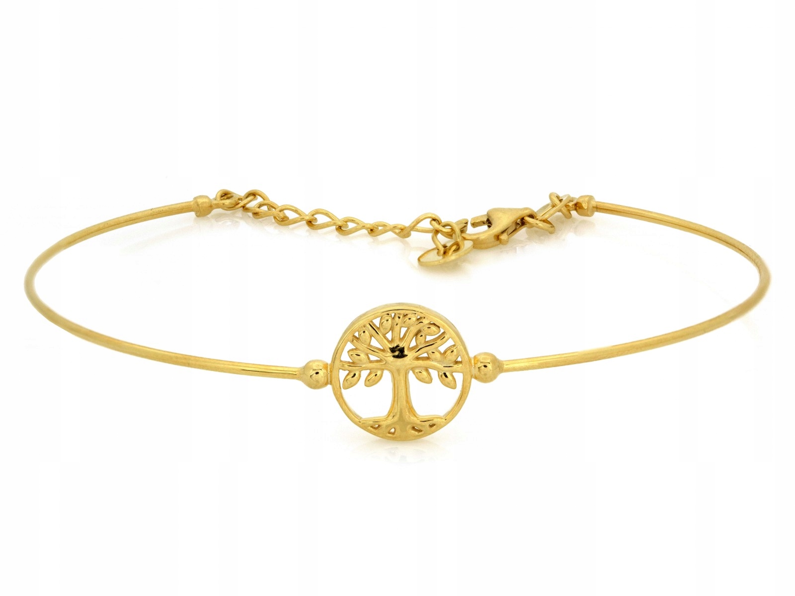 Zlatý náramek 585 tuhý bangle s stromkem štěstí r18 dárek 3 g