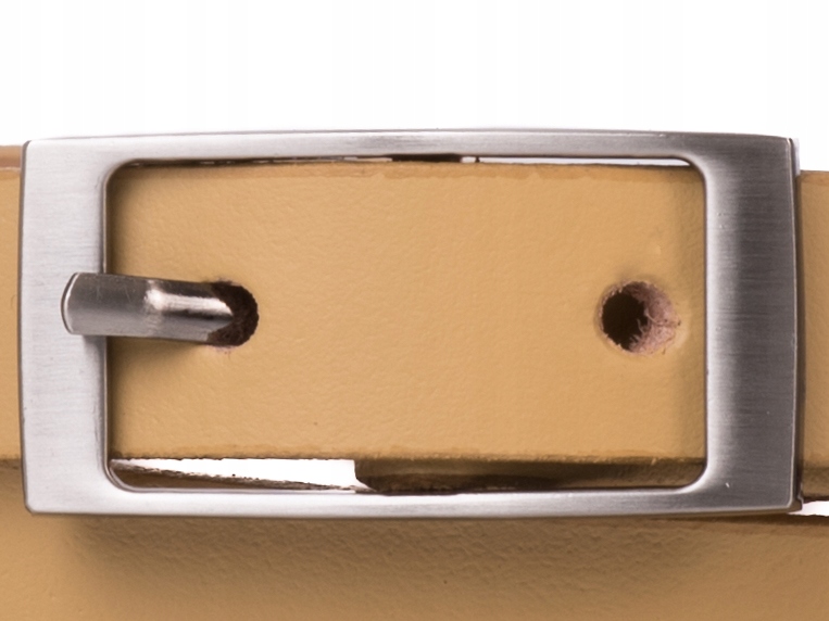 Damski SKÓRZANY pasek 2cm Żółty |70obw Cechy dodatkowe brak