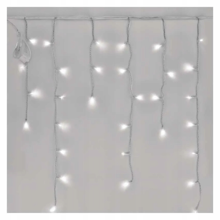Sople lampki łączone 100LED 2,5m zimna biel + zimna biel miga timer EMOS Długość sznura 2.5 m