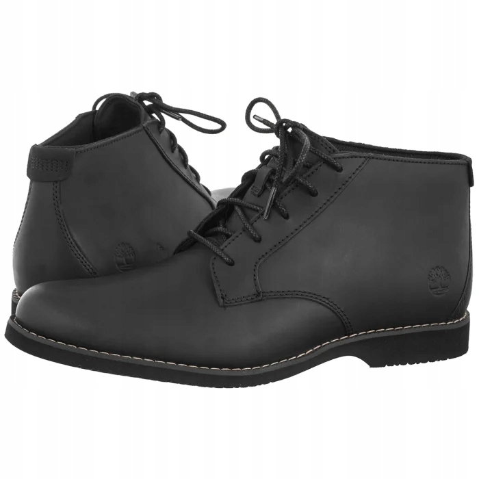 Kožené boty Pánské Kotníkové Boty Timberland Woodhull Black 0A413Z Černé