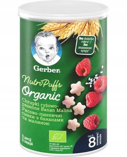 Gerber Organic Puffs chrupki banan malina 35 g