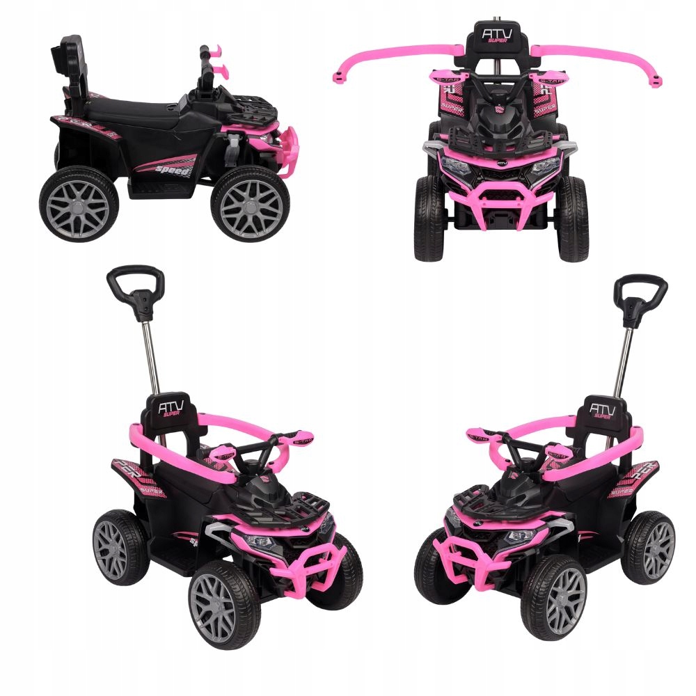 Duży Jeździk Quad Dla Dzieci Miękkie Koła, Led, Auto 3W1 , Chodzik, Movix