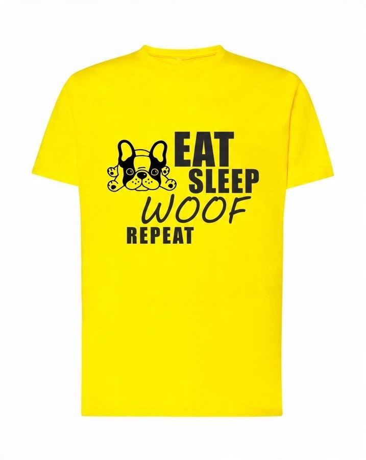 

Koszulka męska Eat Sleep Woof Repeat, żółta L