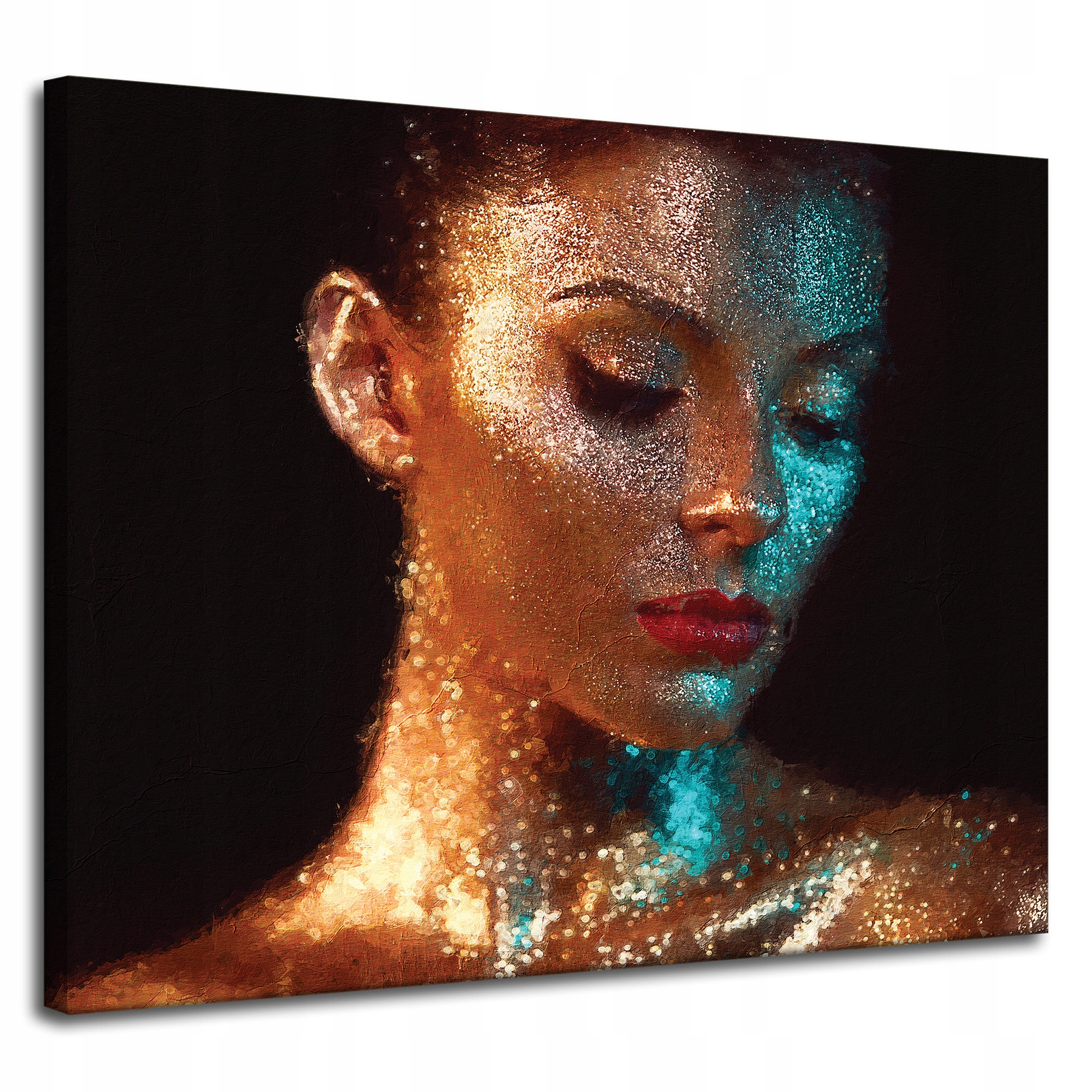 Obraz na plátně Zamyšlená žena Kapky vody 100 x 80 cm Ideální jako dárek