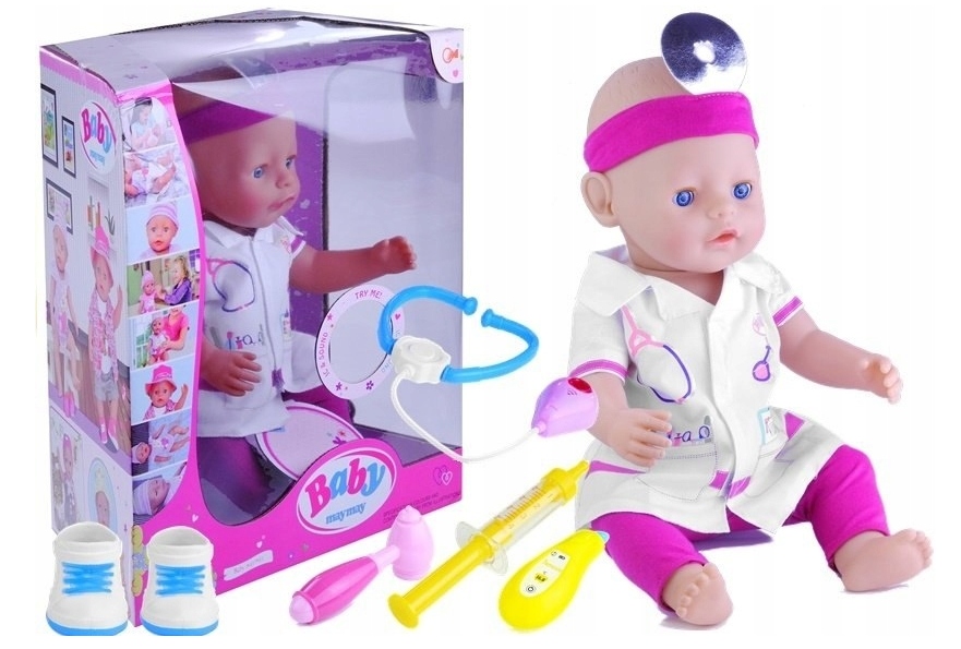 Duża Lalka Bobas Lekarz Mówi Je Pije Akcesoria