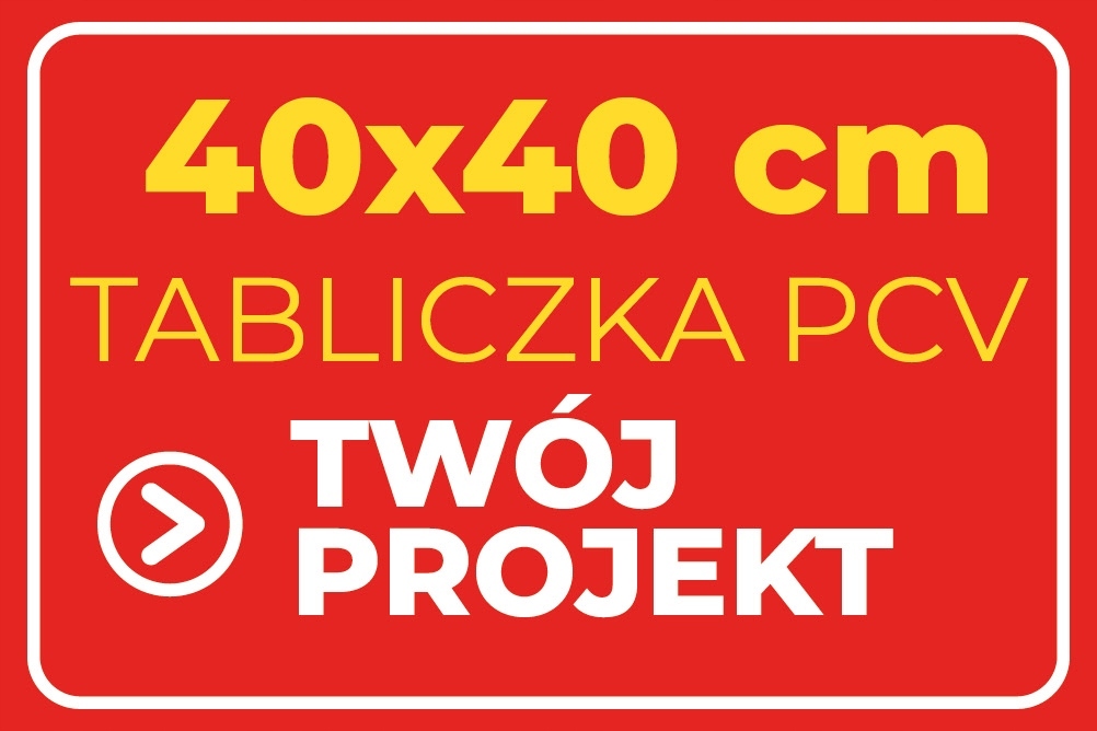 

Tabliczka Bhp 40x40cm dowolny nadruk tekst projekt