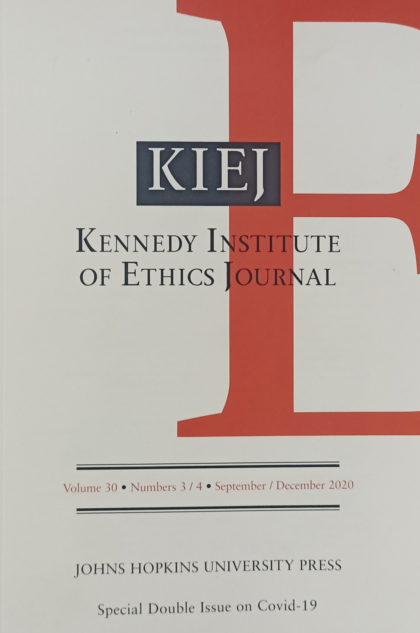 Kiej Kennedy Institute Of Ethics JournalVol30No3/4