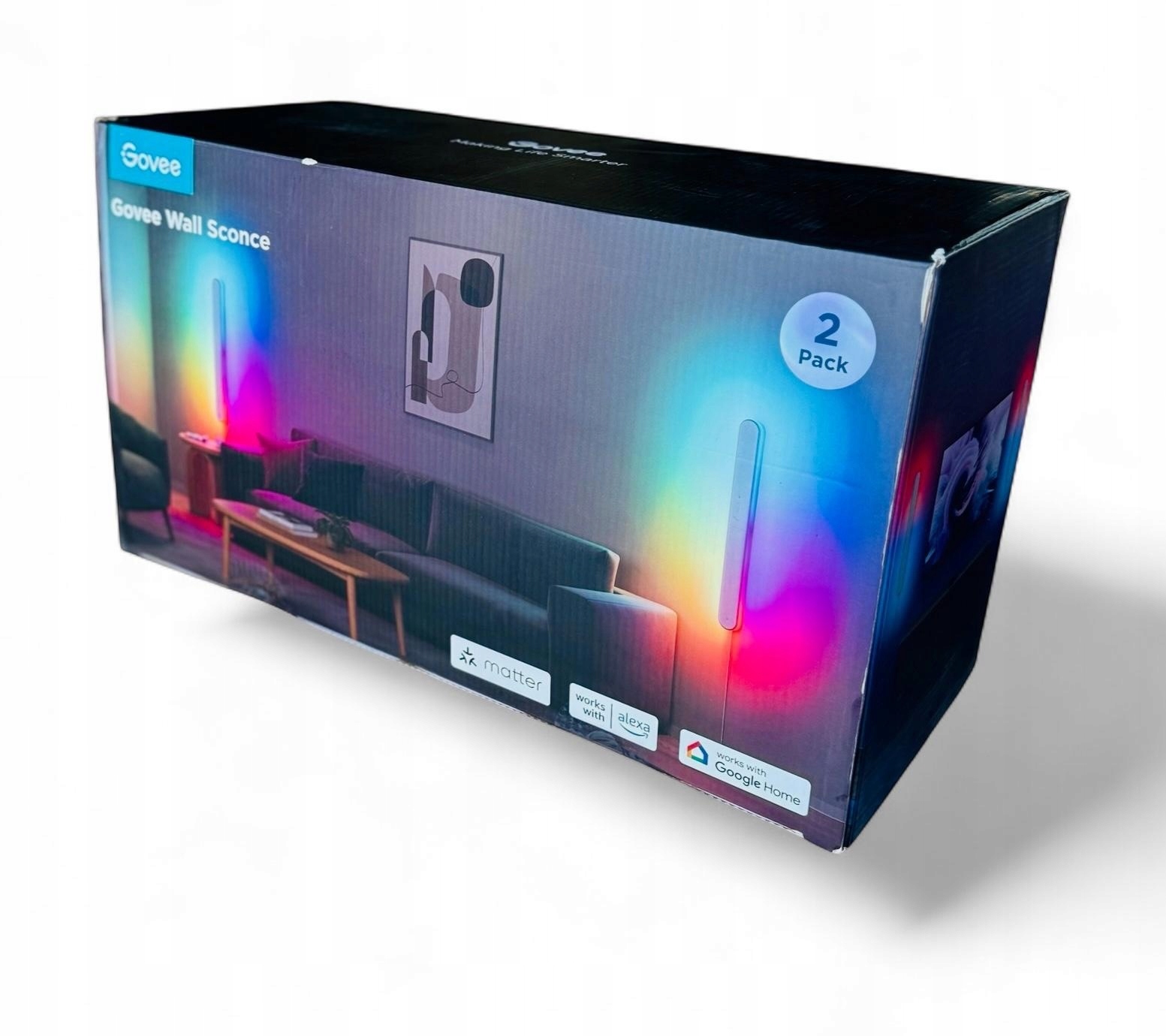 Zestaw 2 lamp naściennych GOVEE RGBICW 1200lm Alexa & Google Assistant