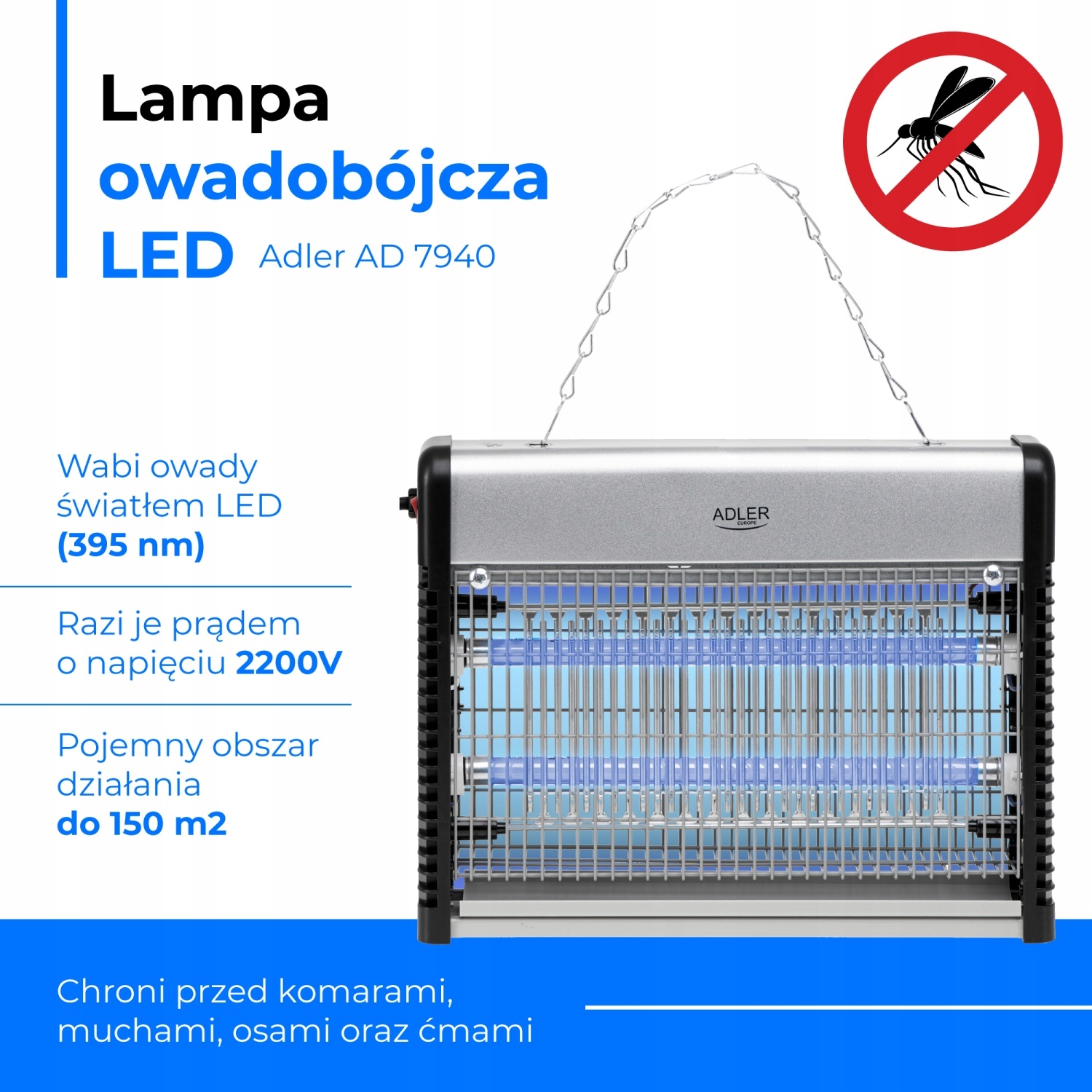 Lampa Owadobójcza LED AD 7940 - Skuteczna i Bezpieczna 2200V