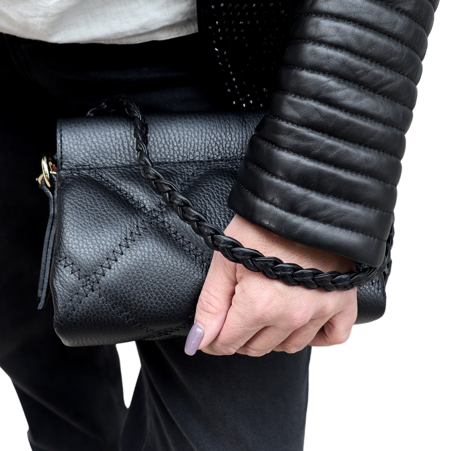 Dámská kabelka z lícové kůže Latika Černá