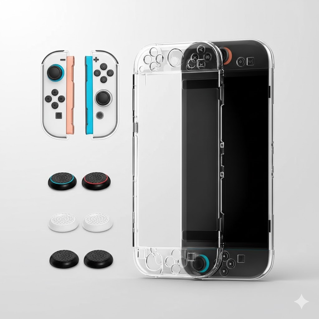 Przezroczyste etui dokowalna ochrona 360° dla Nintendo Switch 2
