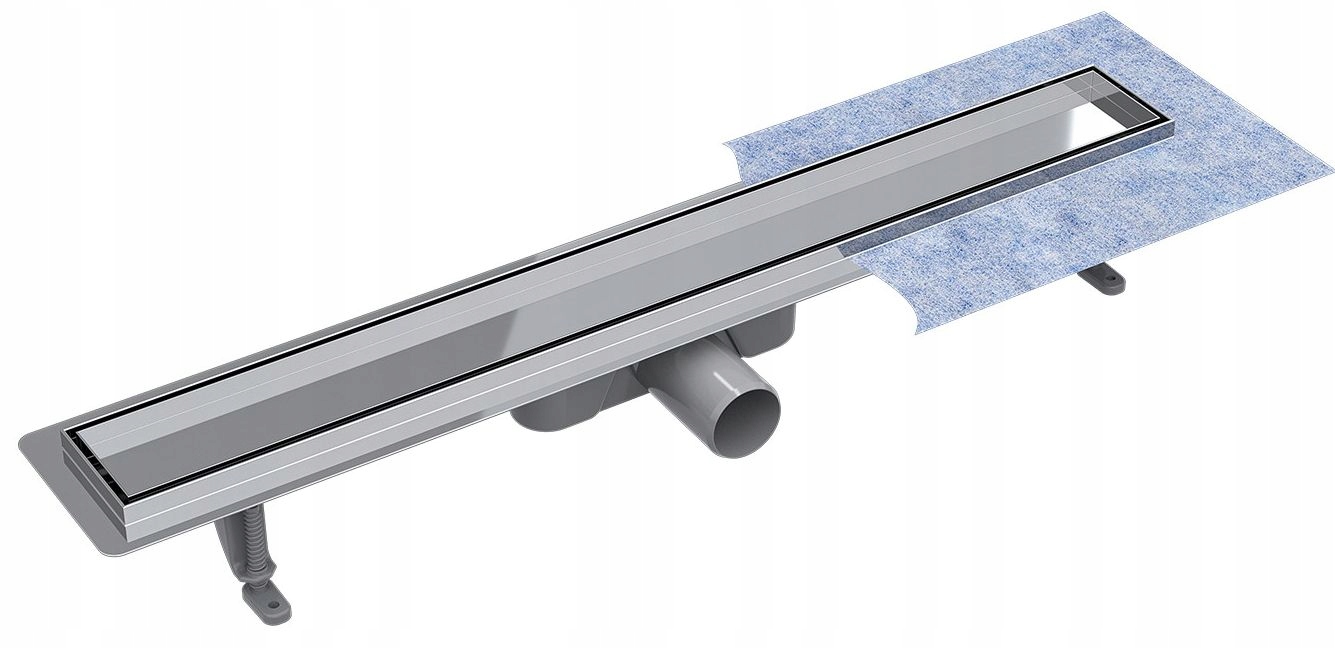 Lineárny odtok Besco Virgo Chrom Duo 90 cm Chróm kartáčovaný 56 l/min 2v1