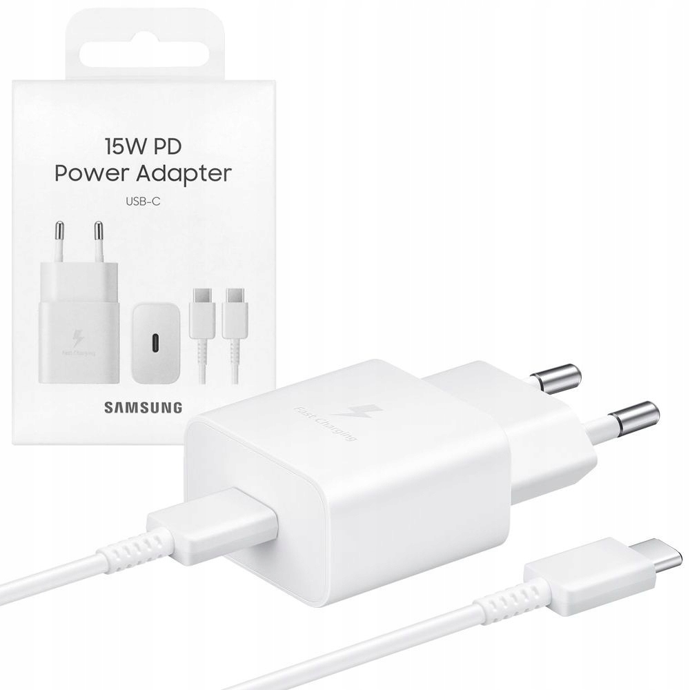 Oryginalna Ładowarka Samsung Usb-c 15W Kabel Usb-c Biały