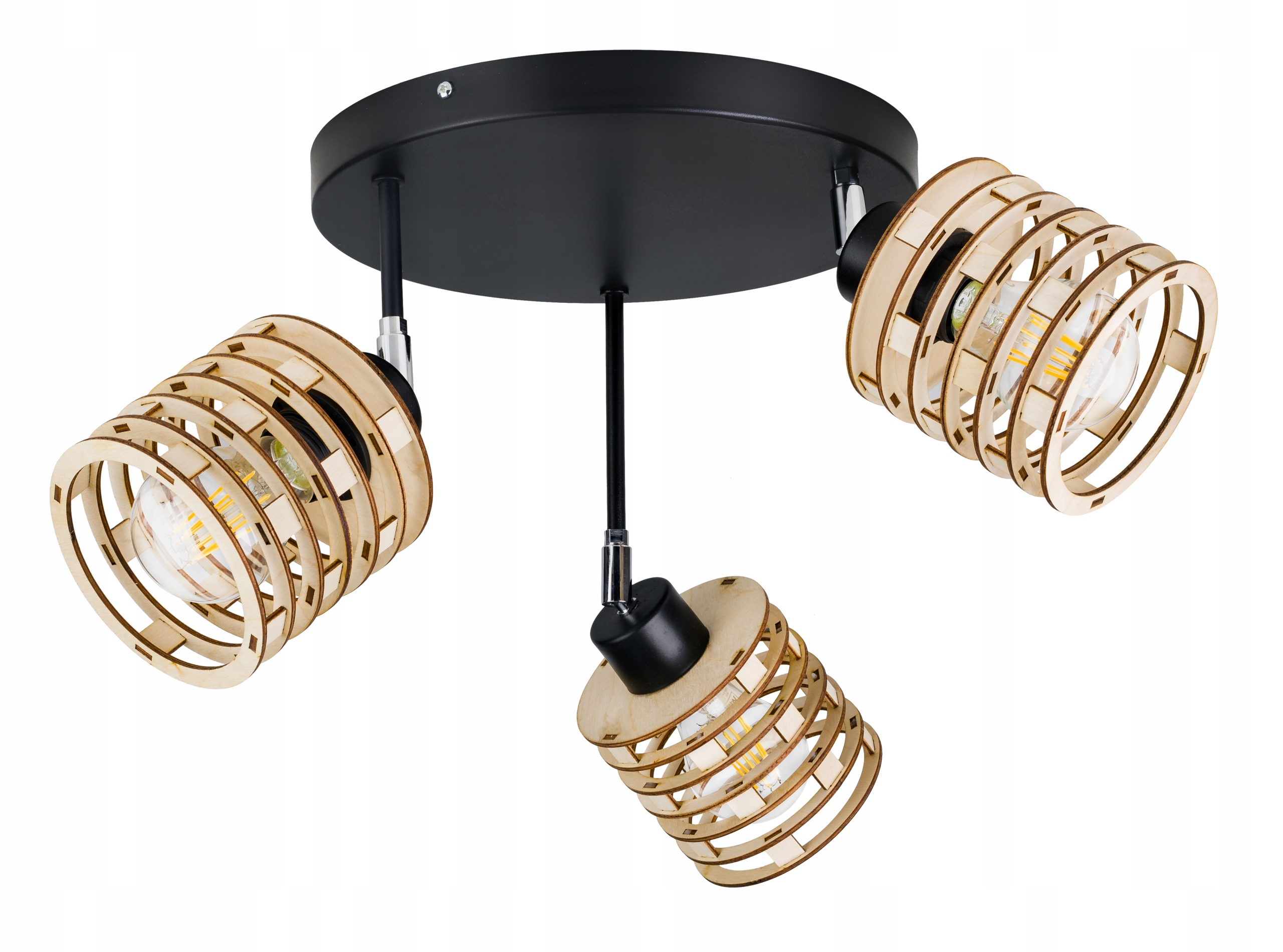

Lampa Plafon żyrandol ruch sufit Sprężyna Drewno