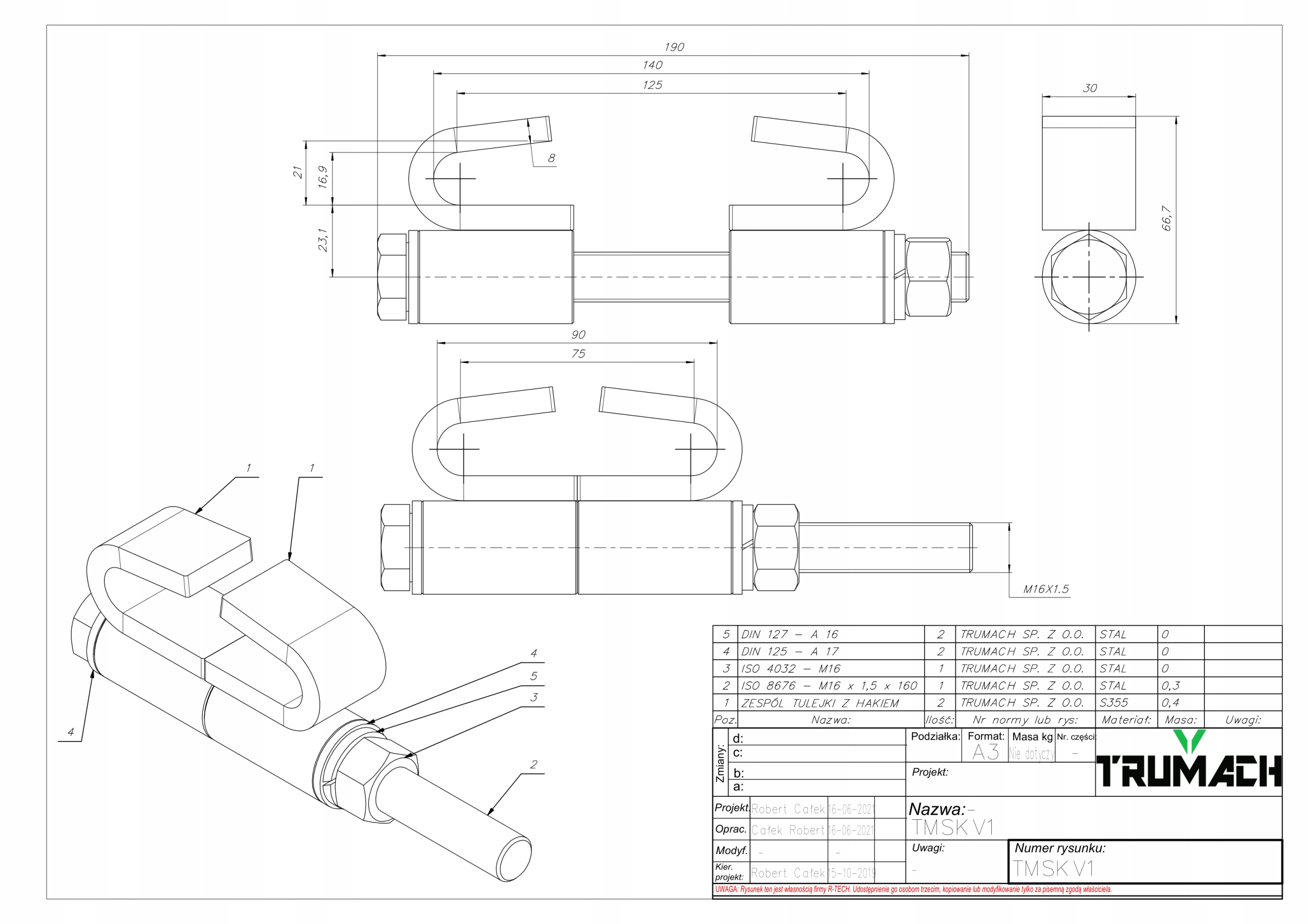 Śruba, łącznik, ściąg, uchwyt do kontenerów Marka inny